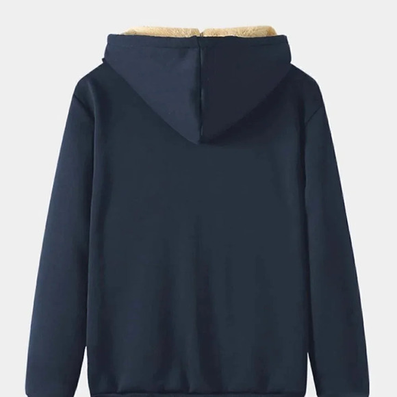 Royal Blue Mens Thermal Hoodie - Picture 3 of 7